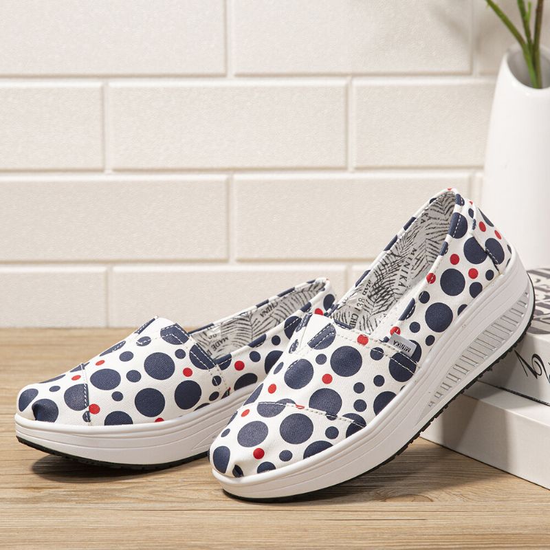 Kobiety Casual Print Cartoon Rocker Sole Slip-on Buty Do Chodzenia