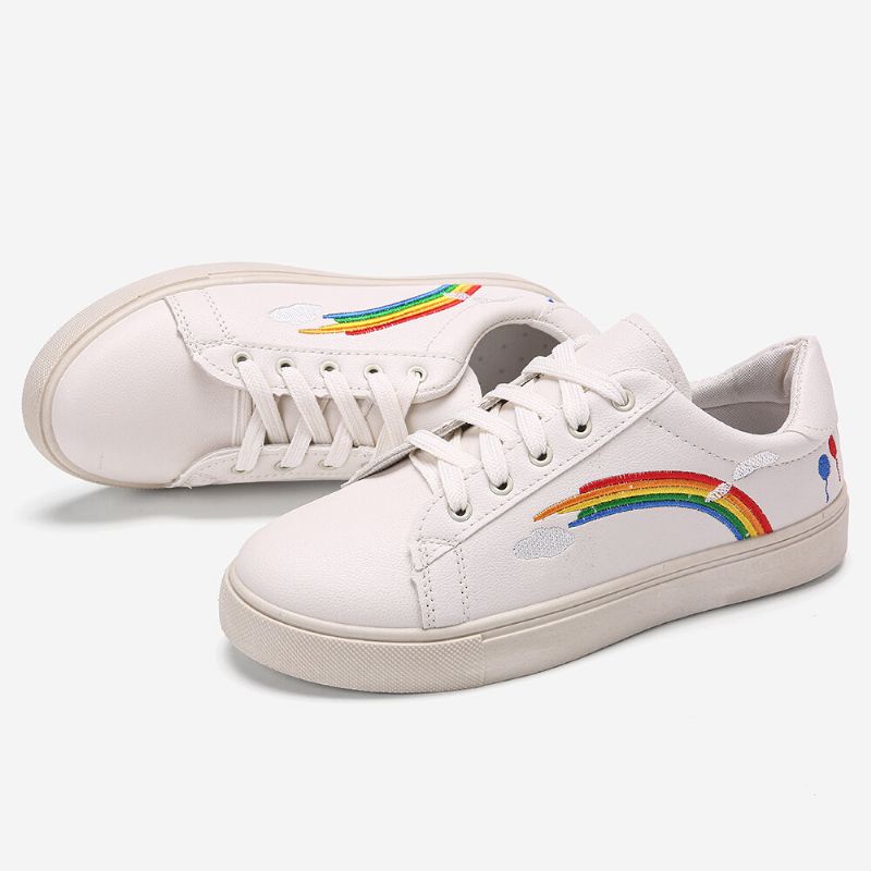 Kobiety Low Top Rainbow Wygodne Do Noszenia Na Co Dzień Płaskie Tenisówki