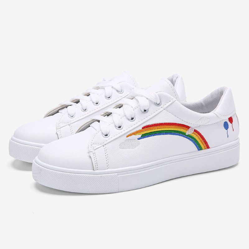 Kobiety Low Top Rainbow Wygodne Do Noszenia Na Co Dzień Płaskie Tenisówki