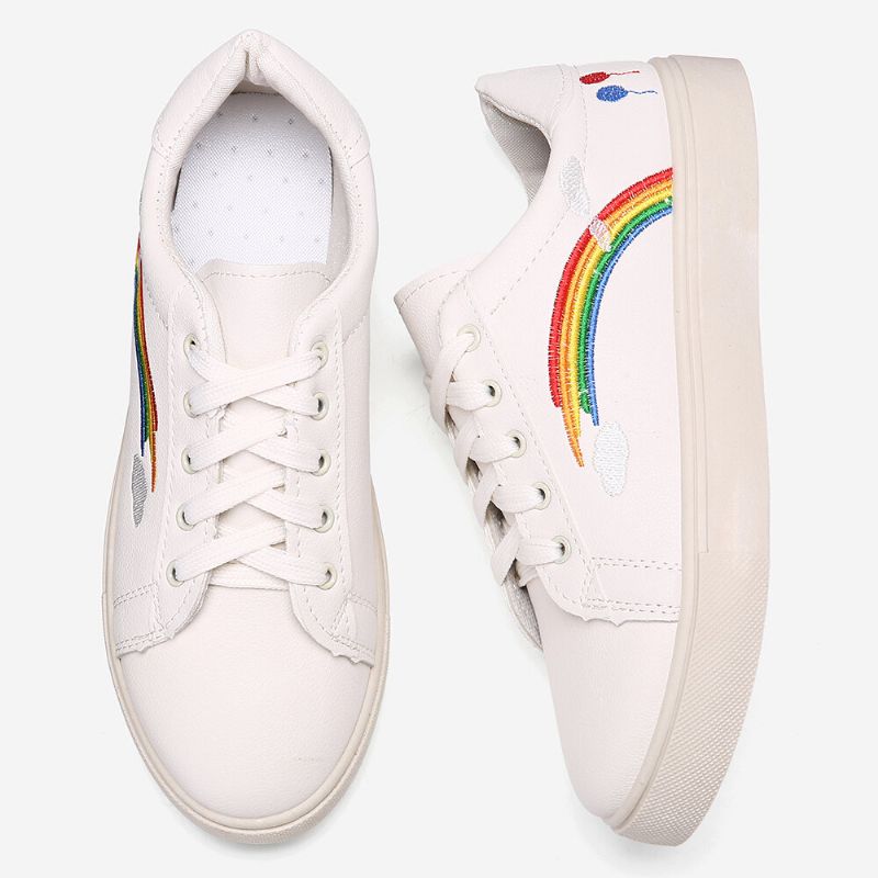 Kobiety Low Top Rainbow Wygodne Do Noszenia Na Co Dzień Płaskie Tenisówki