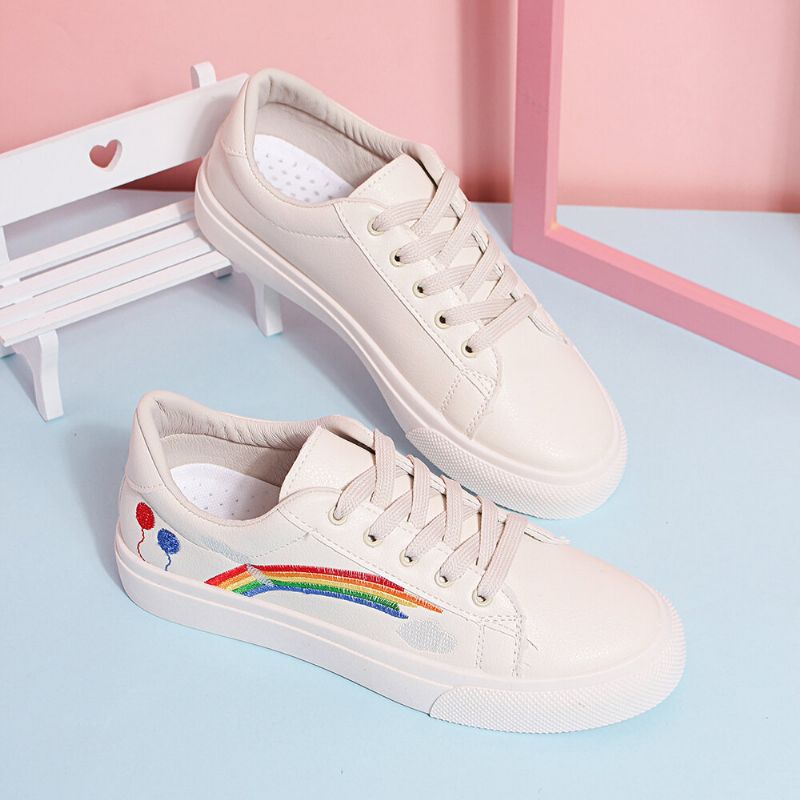 Kobiety Low Top Rainbow Wygodne Do Noszenia Na Co Dzień Płaskie Tenisówki