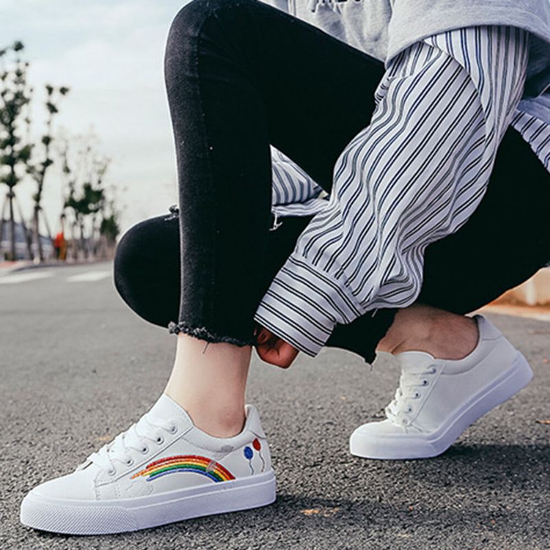 Kobiety Low Top Rainbow Wygodne Do Noszenia Na Co Dzień Płaskie Tenisówki