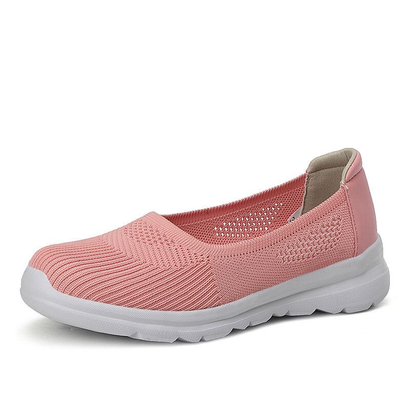 Kobiety Mesh Oddychające Slip On Miękka Podeszwa Casual Sneakers