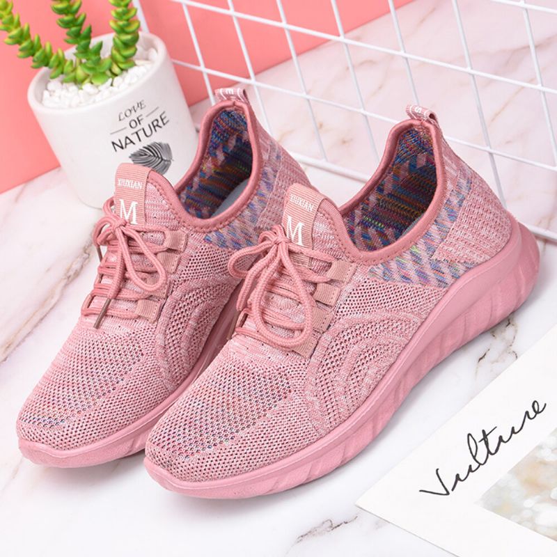 Kobiety Mesh Outdoor Lace Up Walking Buty Sportowe