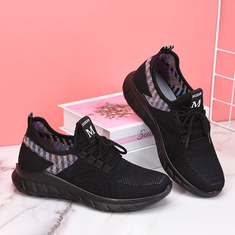 Kobiety Mesh Outdoor Lace Up Walking Buty Sportowe