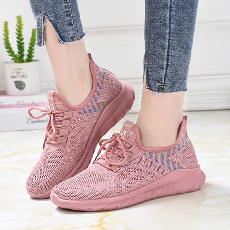 Kobiety Mesh Outdoor Lace Up Walking Buty Sportowe