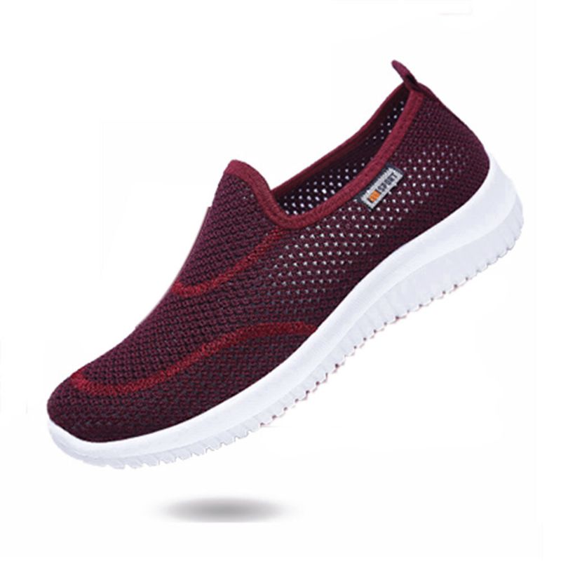 Kobiety Mesh Pattern Lazy Slip On Lekkie Buty Na Co Dzień