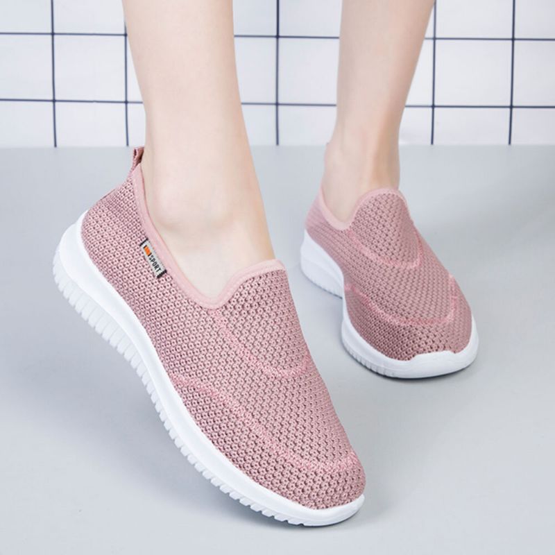 Kobiety Mesh Pattern Lazy Slip On Lekkie Buty Na Co Dzień