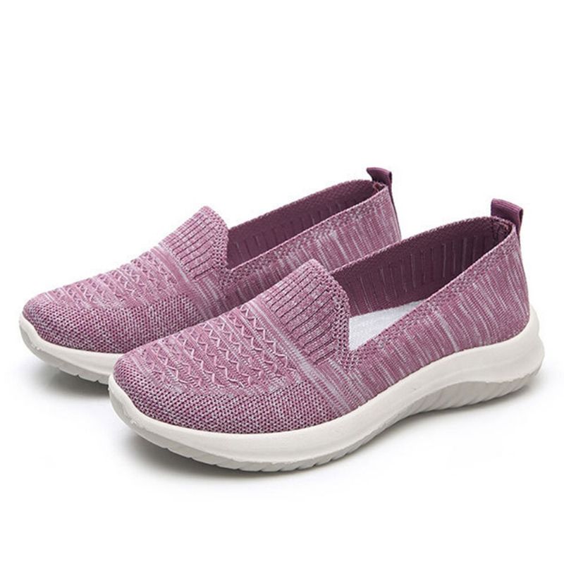 Kobiety Mesh Slip On Sport Soft Sole Casual Płaskie Buty