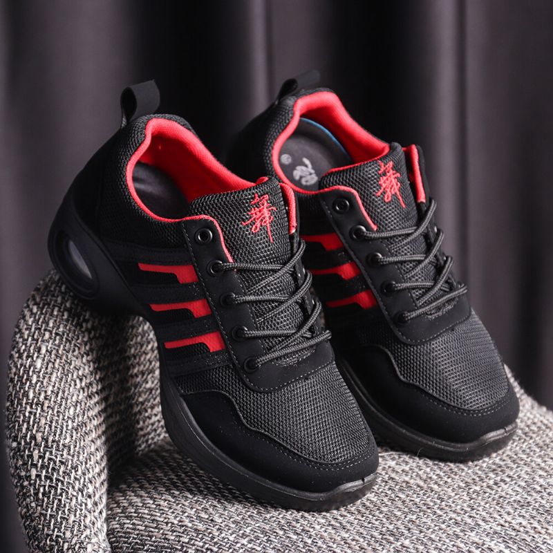 Kobiety Mesh Splicing Suede Lace Up Sportowe Trampki Z Amortyzacją