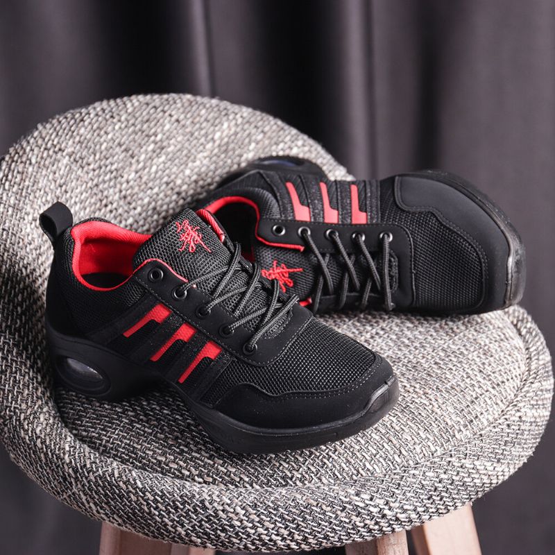 Kobiety Mesh Splicing Suede Lace Up Sportowe Trampki Z Amortyzacją