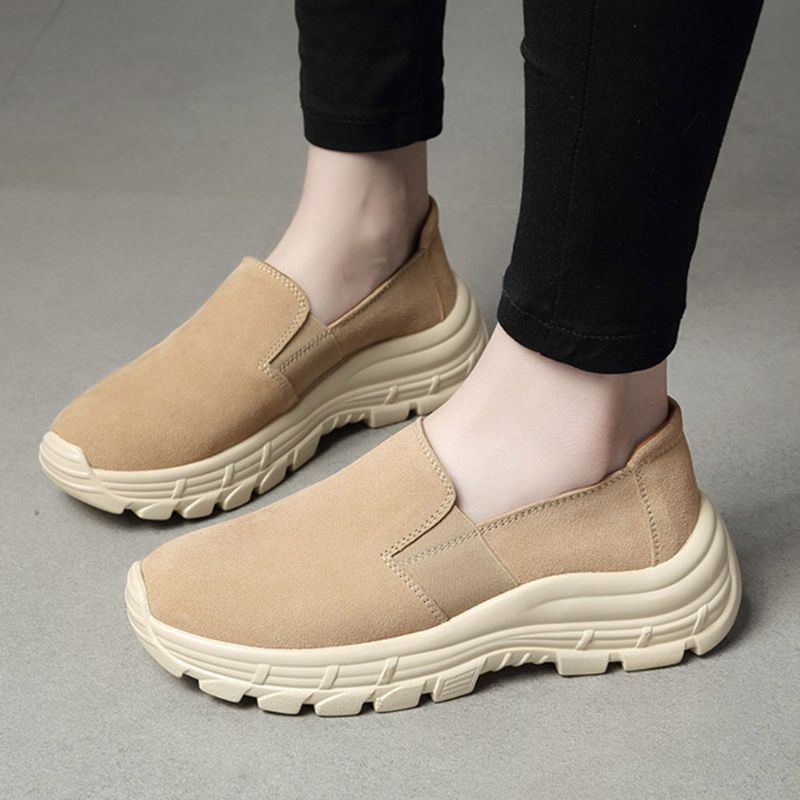 Kobiety Solid Color Casual Slip On Wygodne Sportowe Buty Do Chodzenia