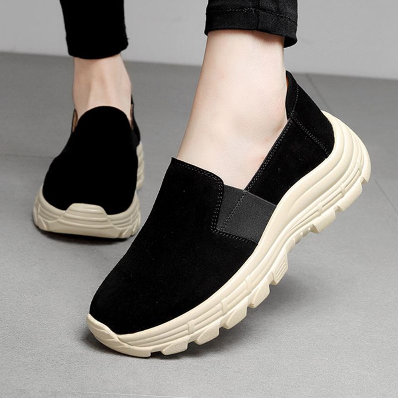 Kobiety Solid Color Casual Slip On Wygodne Sportowe Buty Do Chodzenia