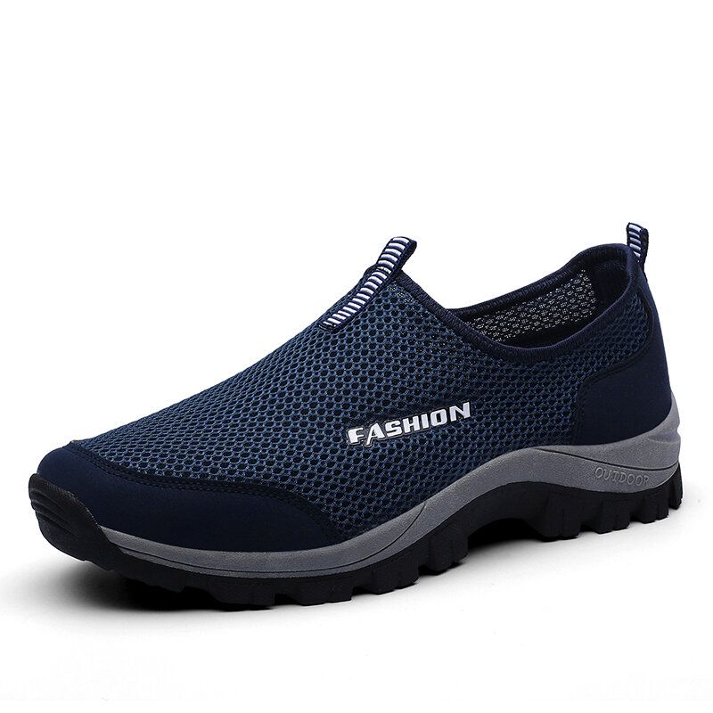 Mężczyźni Mesh Oddychająca Miękka Podeszwa Antypoślizgowa Wygodne Slip On Outdoor Casual Walking Buty