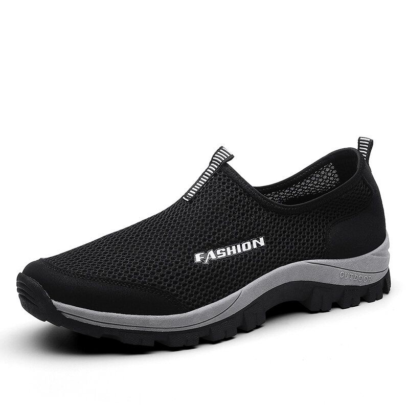 Mężczyźni Mesh Oddychająca Miękka Podeszwa Antypoślizgowa Wygodne Slip On Outdoor Casual Walking Buty