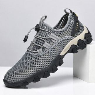 Męska Siatka Oddychająca Elastyczna Opaska Sznurowane Outdoor Fitness Casual Sneakers