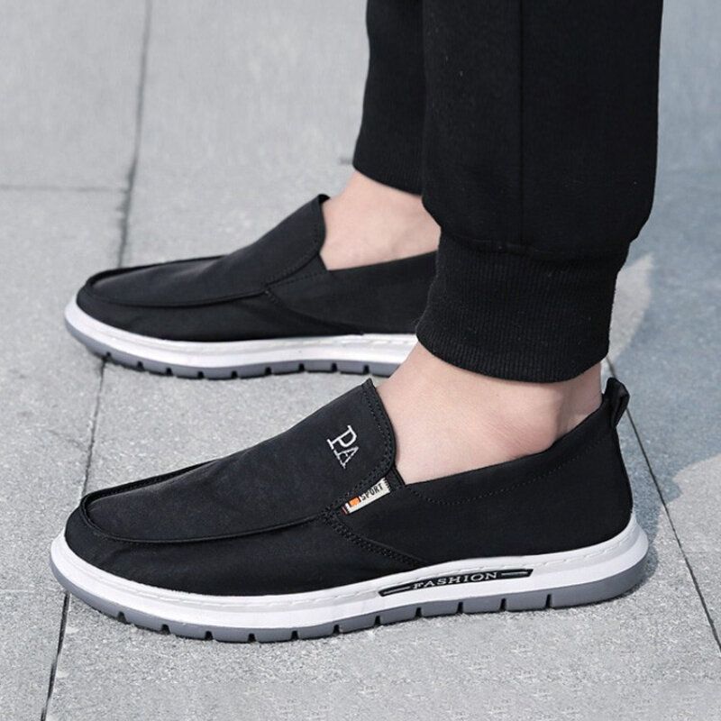 Męskie Oddychające Miękkie Podeszwy Pure Color Slip On Old Peking Casual Cloth Buty