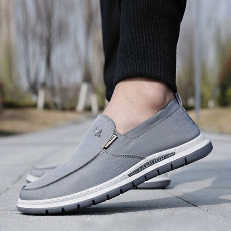 Męskie Oddychające Miękkie Podeszwy Pure Color Slip On Old Peking Casual Cloth Buty